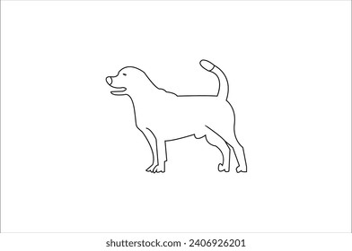 Dibujo vectorial de arte animado o arte de línea de perro , ilustración