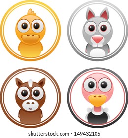 vector animals badge set 2 - Separate layers for easy editing