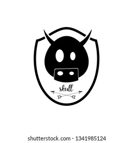vector of animals in black and white on shields and badges