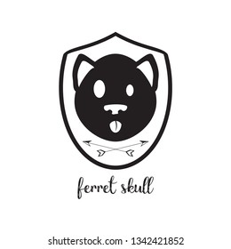 vector of animals in black and white on shields and badges