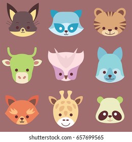 Vector animals. Cartoon style.
