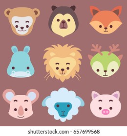 Vector animals. Cartoon style.