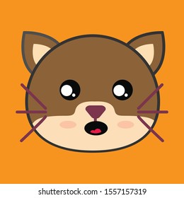 vector animals dog in cartoon style. Cute animals on a orange background.