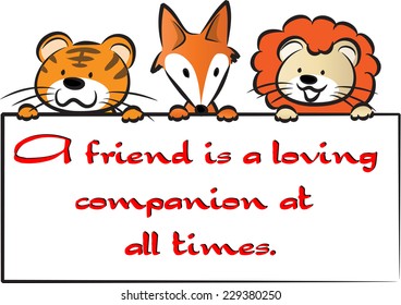 vector animals with greeting card 