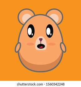 vector animals hamster in cartoon style. Cute animals on a orange background.