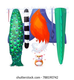 vector animals illustration theme. Typography card. Nursery wall art for kids. Hand drawn cartoon characters. Fairy world. Woodland story poster. Cartoon graphic print isolated on white background 23