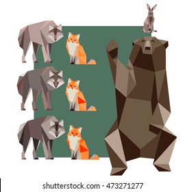 Vector animals origami
