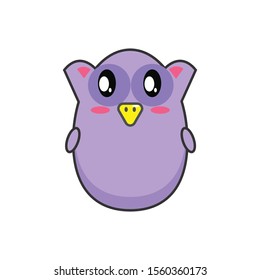 vector animals owl in cartoon style. Cute animals on a white background.
