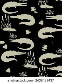 vector animals pattern illustration. wild animal outline safari vector