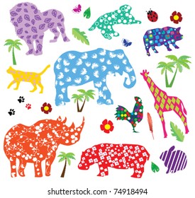 vector animals with patterns