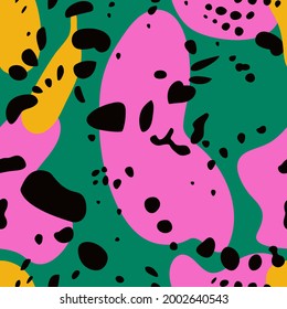 Vector animals print. Leopard seamless pattern for textile, packaging, web page background