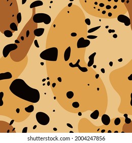 Vector animals print. Leopard seamless pattern for textile, packaging, web page background