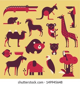 vector animals set