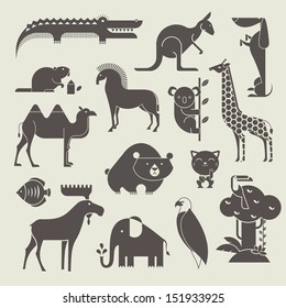 vector animals set