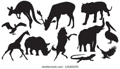 vector animals silhouette