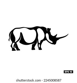 Vector animals silhouettes isolated on white. Livestock and poultry icons, Flat animal, 