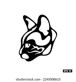 Vector animals silhouettes isolated on white. Livestock and poultry icons, Flat animal, 