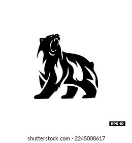 Vector animals silhouettes isolated on white. Livestock and poultry icons, Flat animal, 