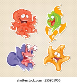 Vector animals sticker style. 