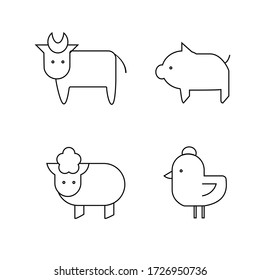 Vector of animals that you can edit  