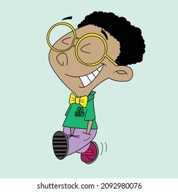 Vector animated cartoon character of an African boy