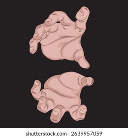 Vector Animated hand in attack position.