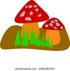 Vector animated mushroom design image 
