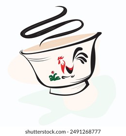 vector animated rooster, suitable for a cute character wall decoration logo