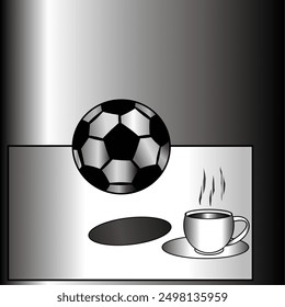Vector, animation of ball and cup of coffee 