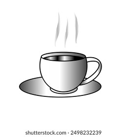 Vector, animation, cup of hot black coffee