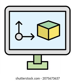 Diseño de iconos de esquema de animación de vectores

