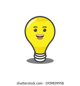 vector animation icon lamp cartoon with smile