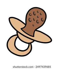 Vector, animation Mother's pacifier or nipple in real color