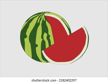 Vektoranimation von Wassermelonobst, die tagsüber sehr köstlich ist