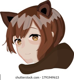 Vector anime characters. Anime girl  in japanese. Anime style, drawn vector illustration.