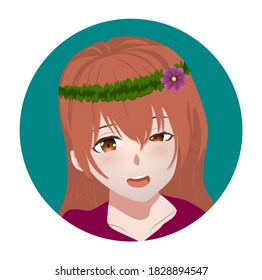Vector anime characters. Anime girl in japanese. Anime style, drawn vector illustration.