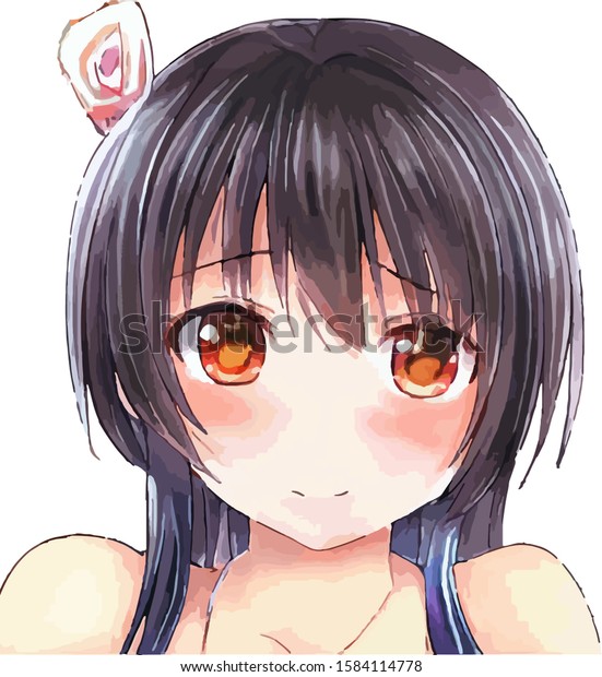 Vector Anime Characters Anime Girl Japanese Stock Vector Royalty Free