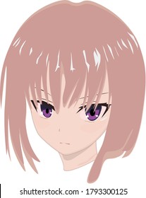 Vector anime charter beautiful face japan style