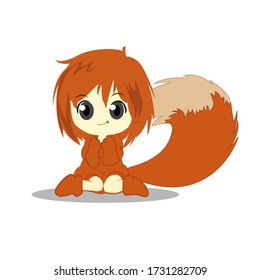 vector anime cute costumed fox template