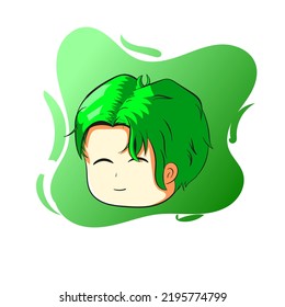 Vector anime cute head style, manga cover. royalty free