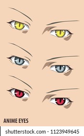 Vector anime eyes sketch for design