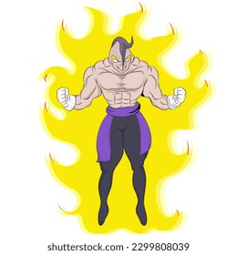 personaje de superhéroe de anime vectorial con superpoderes.