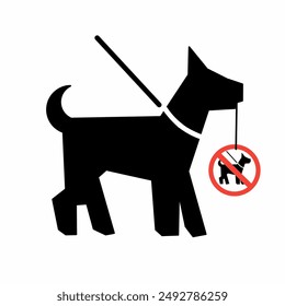 Vector anjong signo está prohibido de entrar, perros, iconos de logotipo están prohibidos de llevar mascotas