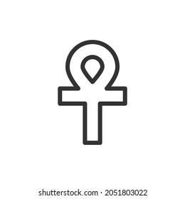 Vector ankh line icon. Symbol in trendy outline style. Vector illustration isolated on a white background. 