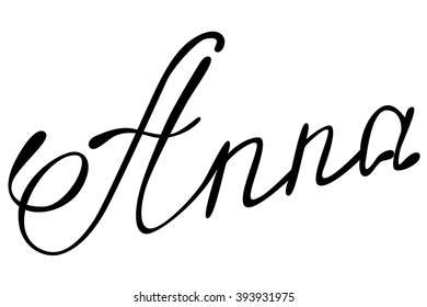 Vector Anna name lettering