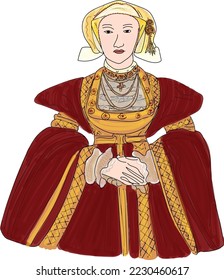 Vector of Anne of Cleves, fourth wife of Henry VIII of England.