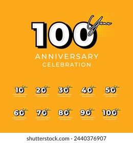 Vector Anniversary Celebration Year Numbers