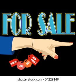 vector announcement about sale
