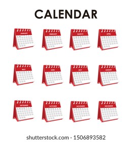 Vector annual calendar. Calendar vector trendy and modern design. 