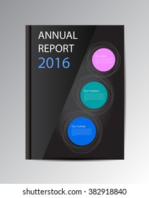 Vector annual report 2016. Book isolated over background.